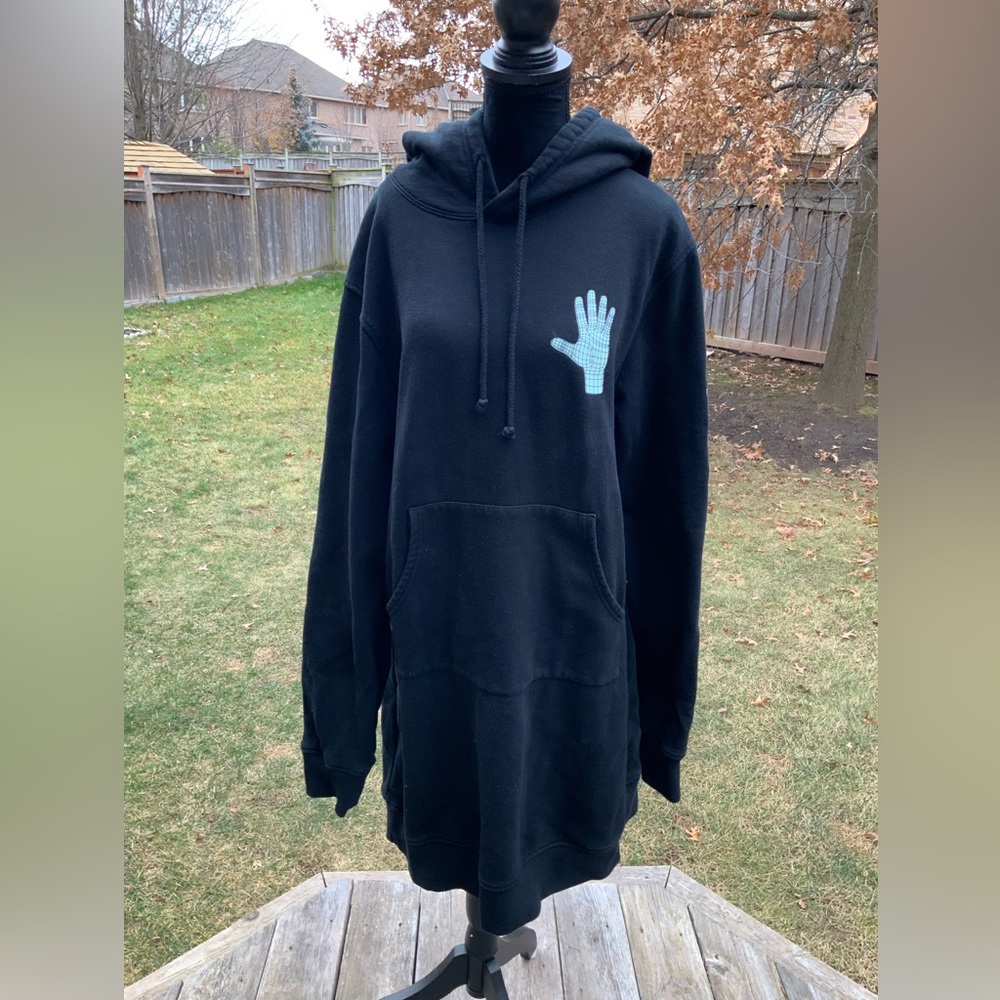 ASHLEY WILLIAMS Gimme Five Black Sweatshirt Dress Women’s Size Medium Oversized